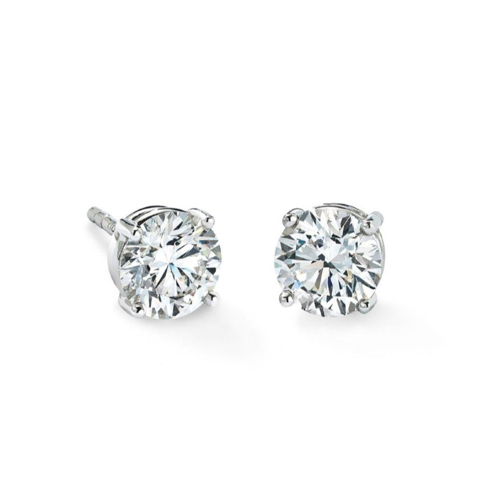 925 Sterling Silver Moissanite Solitaire Studs Earrings