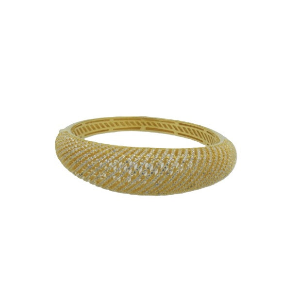 925 Silver CZ Pave Wide Bangle