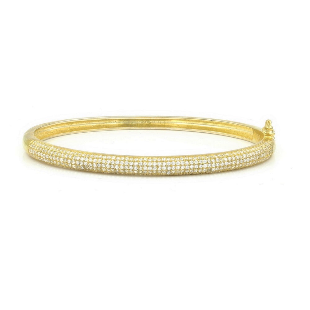 925 Silver CZ Pave Bangle