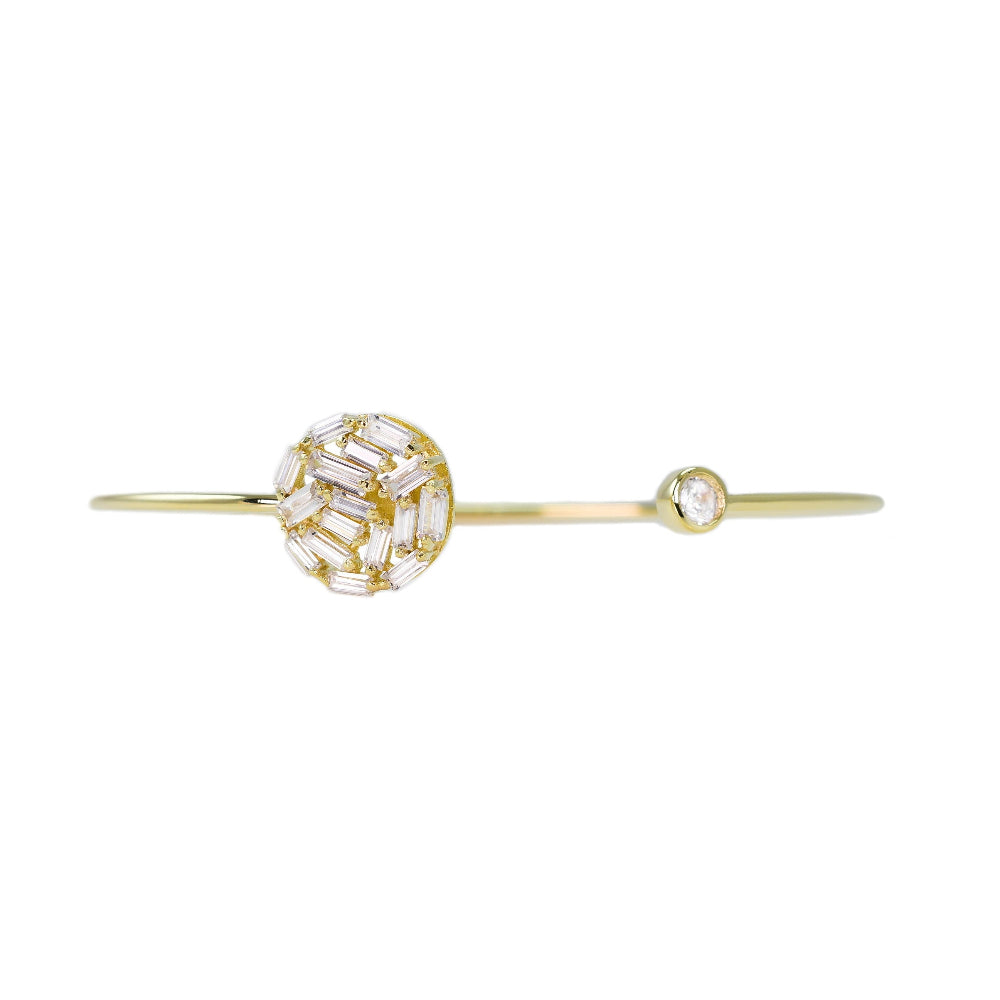 925 Silver Round CZ Baguette CZ Bangle