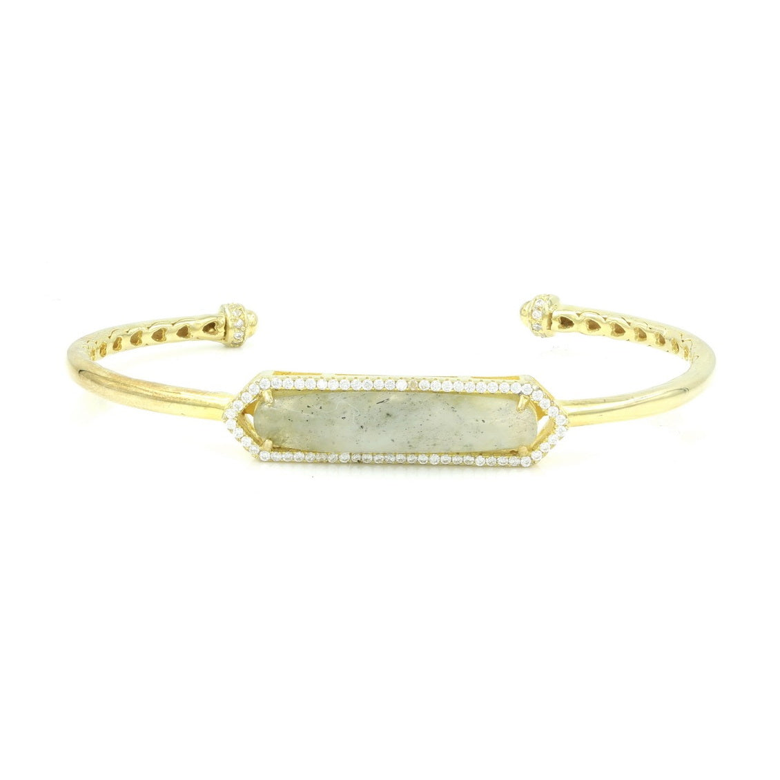 925 Sterling Silver Natural Stone Cuff Bangle