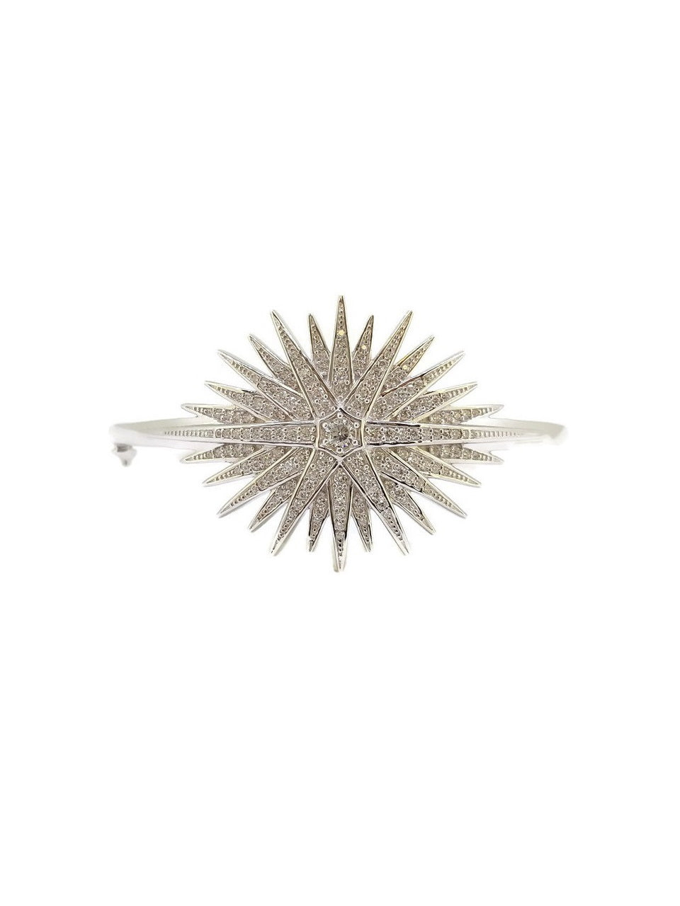 925 Sterling Silver Large Starburst Bangle
