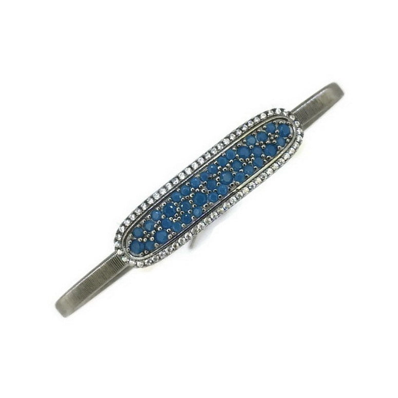 925 Sterling Silver CZ Wire Stretchable Bracelet