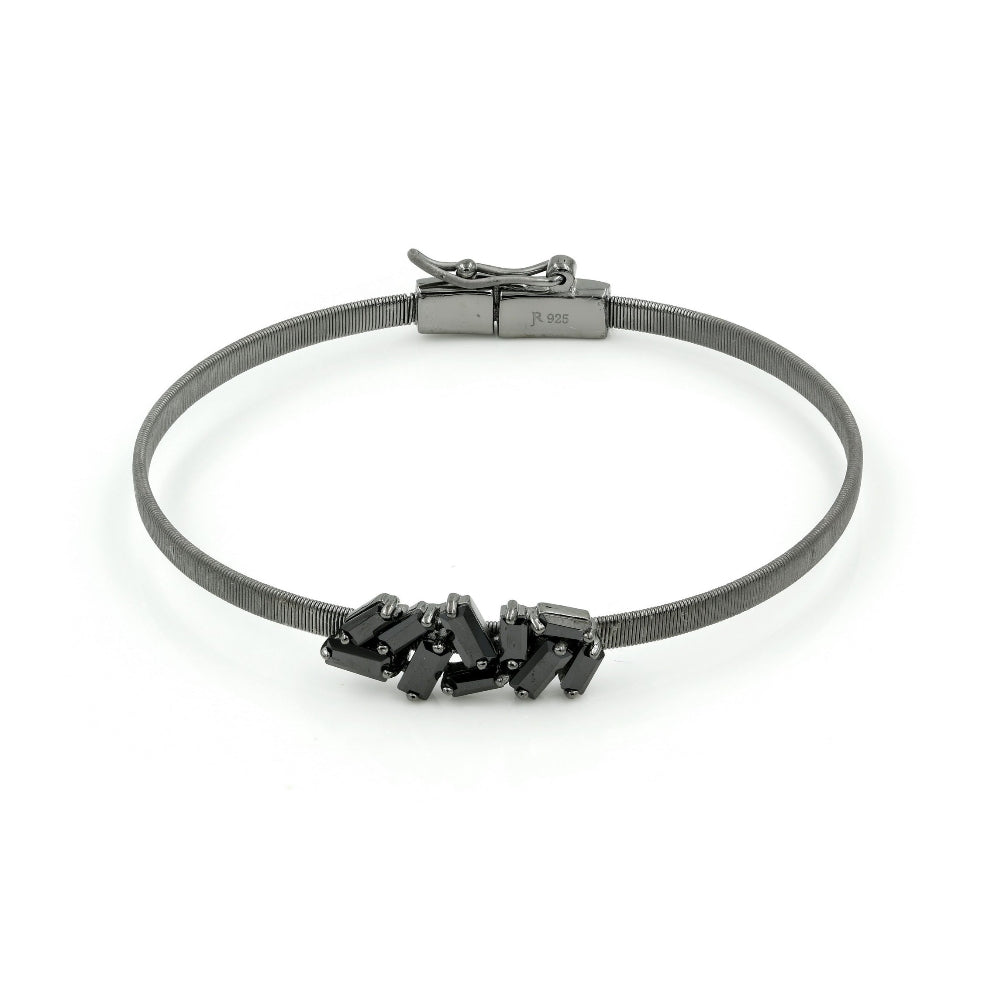 925 Sterling Silver Baguette CZ Bracelet