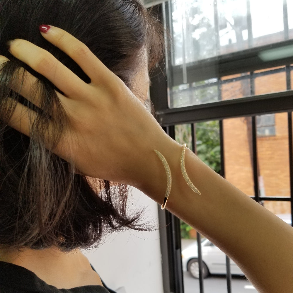 925 Sterling Silver Wave Wrap Bangle