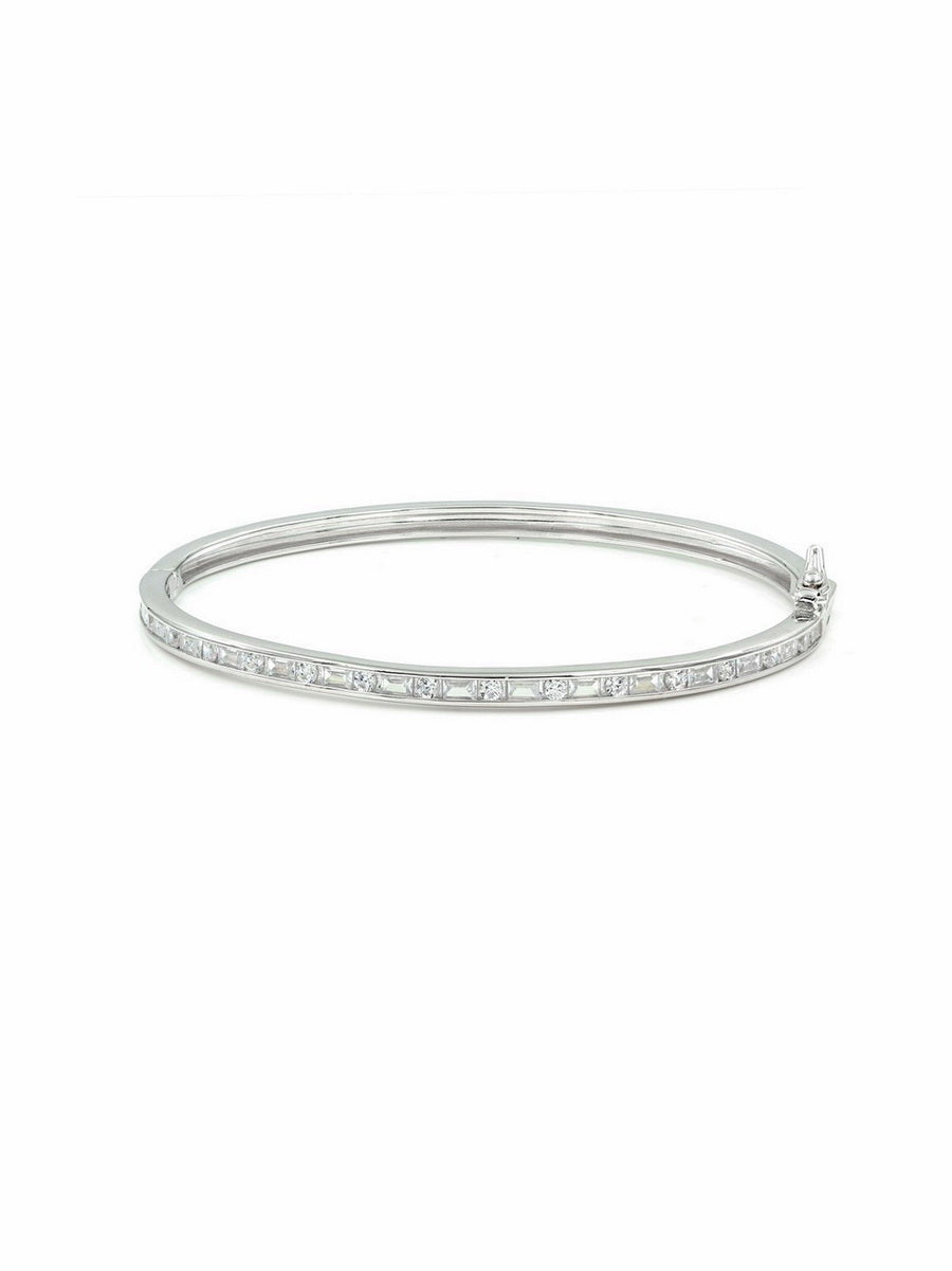 925 Sterling Silver CZ Bangle