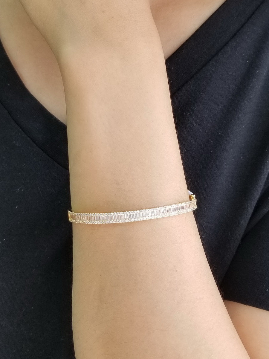 925 Sterling Silver CZ Bangle