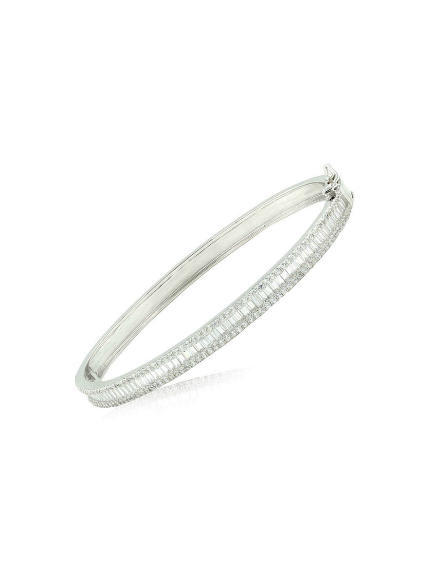 925 Sterling Silver CZ Bangle