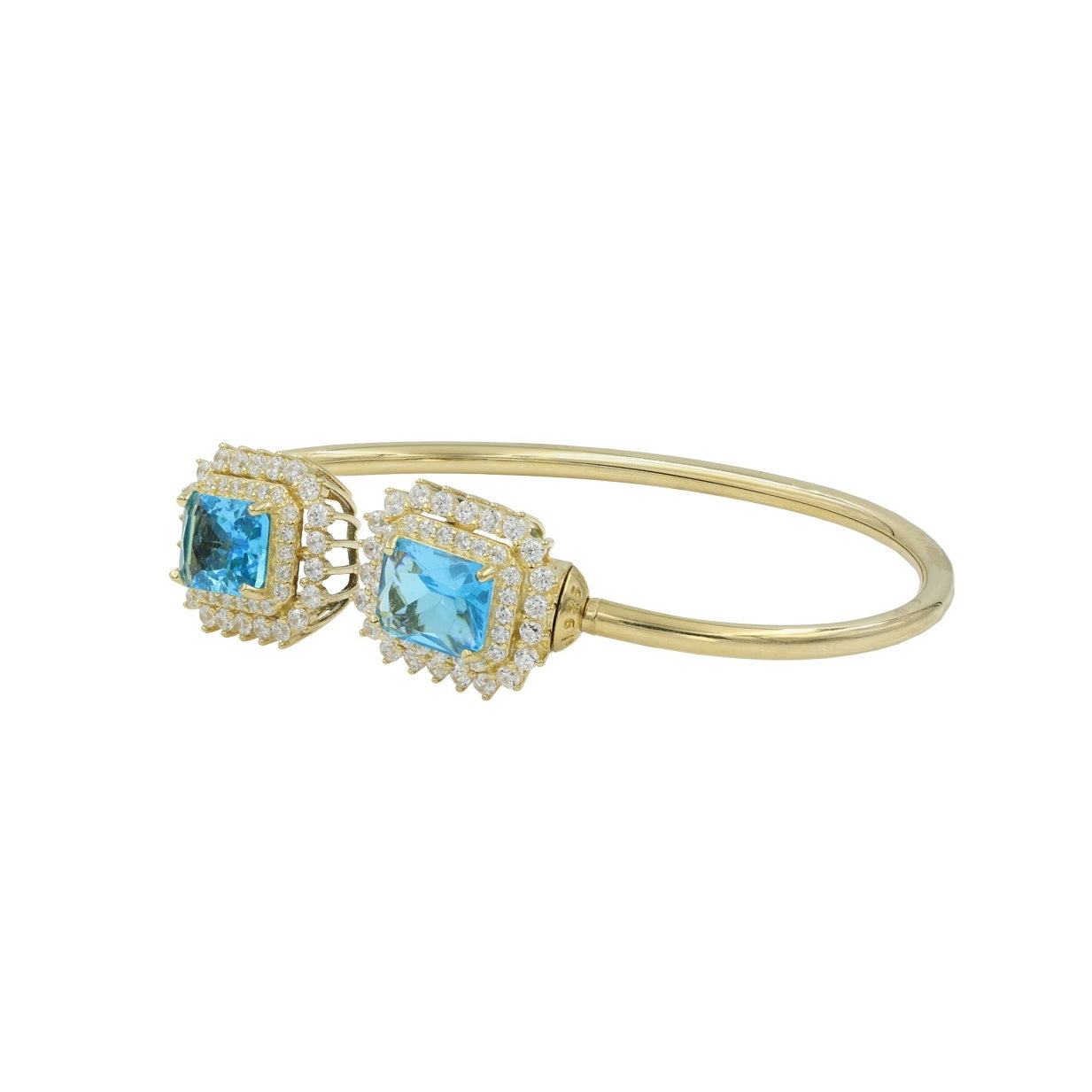925 Sterling Silver Blue CZ Wrap Bangle