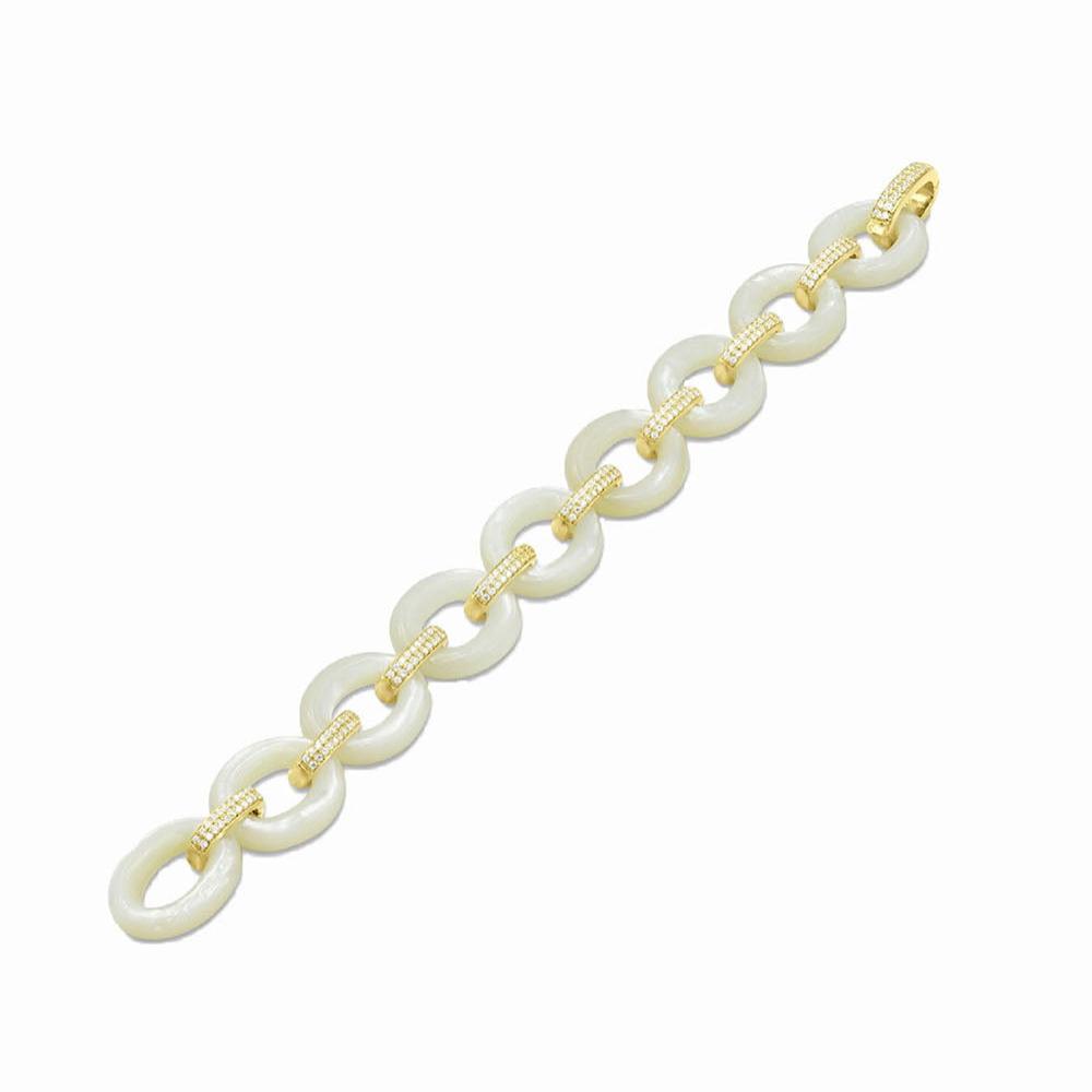 925 Sterling Silver MOP Chunky Link Bracelets