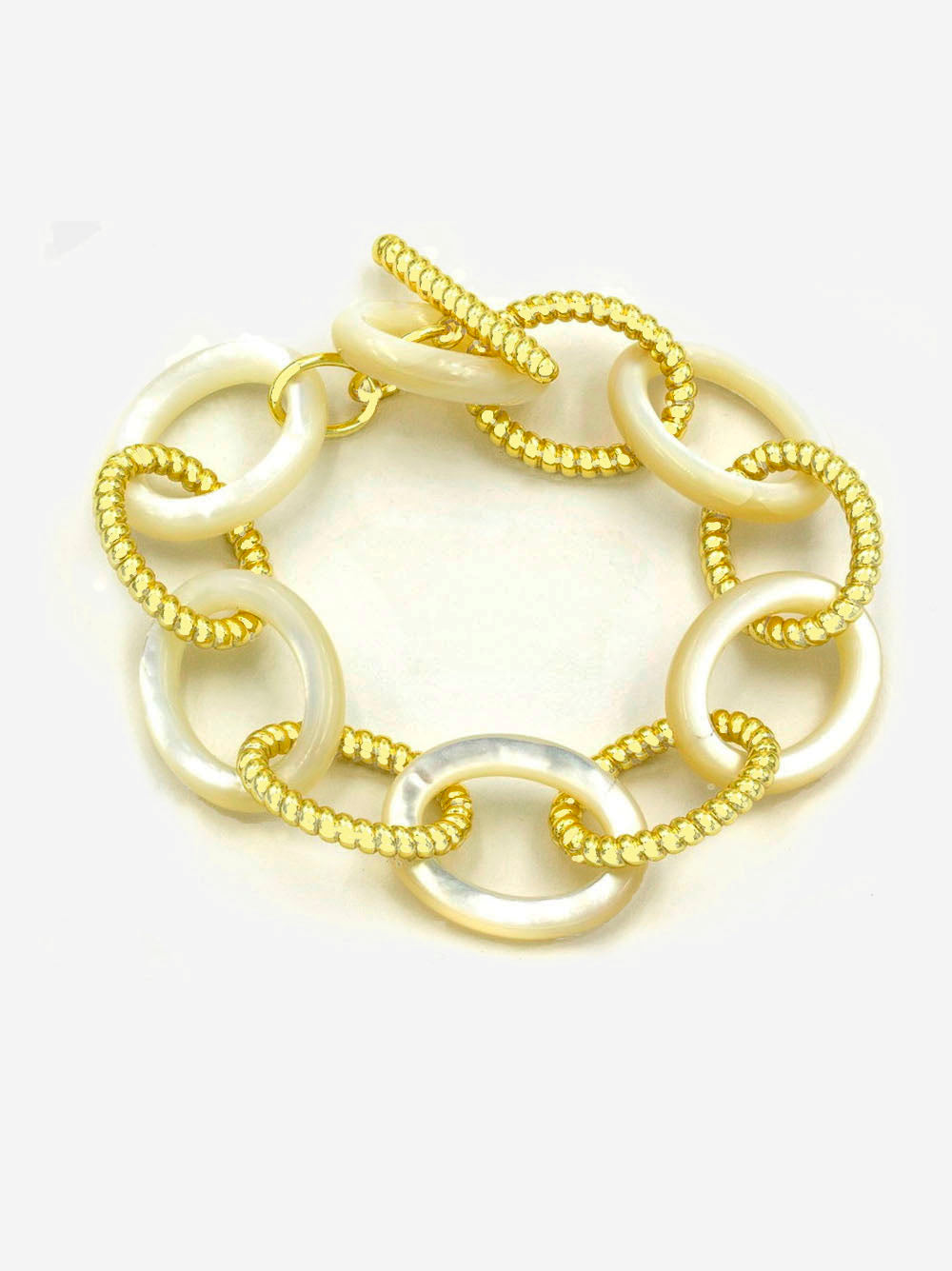925 Sterling Silver Vintage MOP Chunky Loop Bracelets