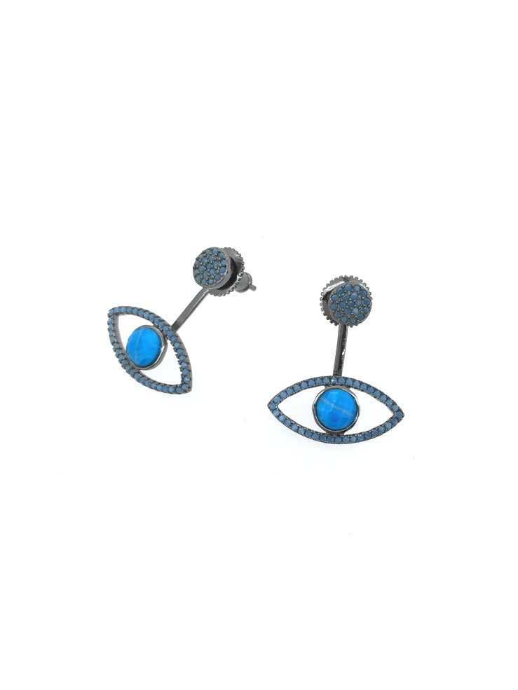 925 Sterling Silver CZ Ear Jacket Earrings
