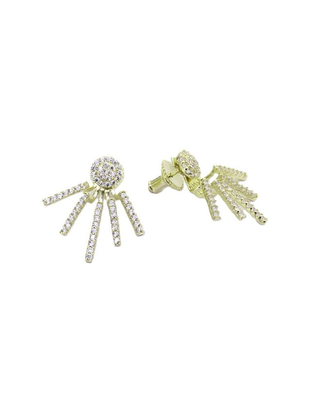 925 Sterling Silver CZ Ear Jacket Earrings