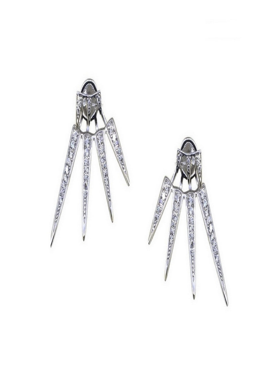 925 Sterling Silver CZ Ear Jacket Earrings
