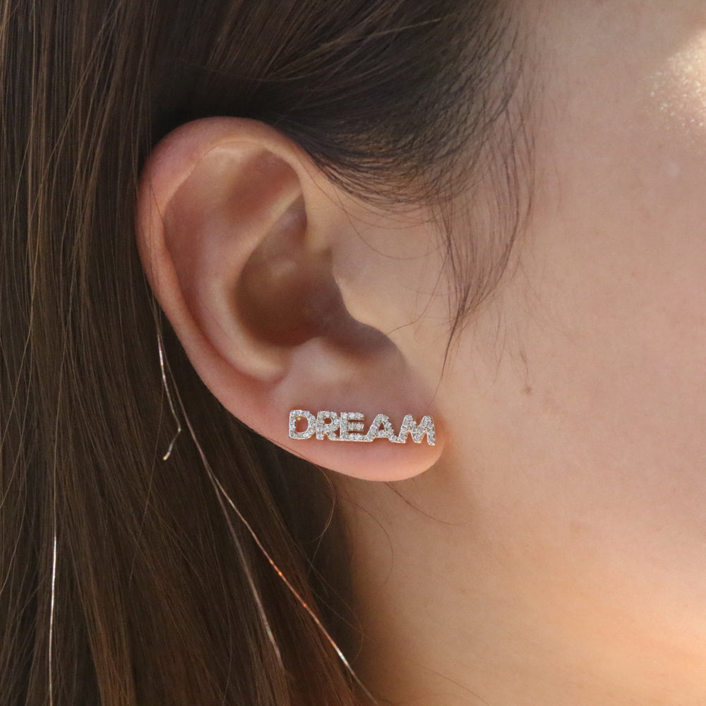 925 Sterling Silver "DREAM" Climber Earrings