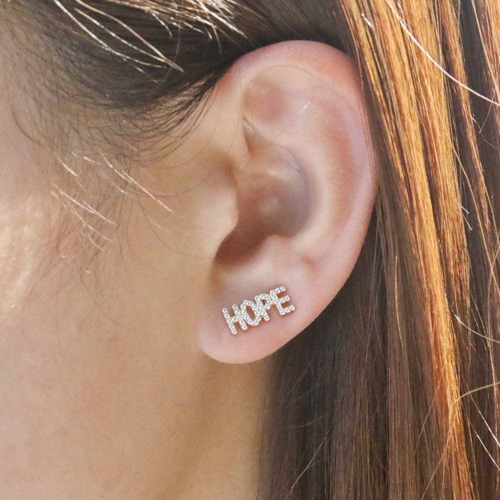 925 Sterling Silver "Hope" Climber Earrings