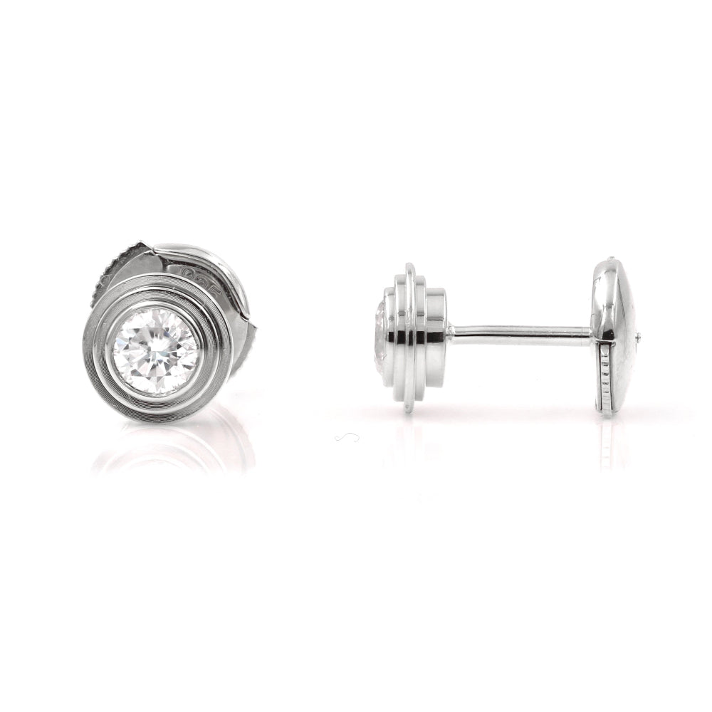 925 Sterling Silver Bezel Setting Studs Earrings with Moissanite