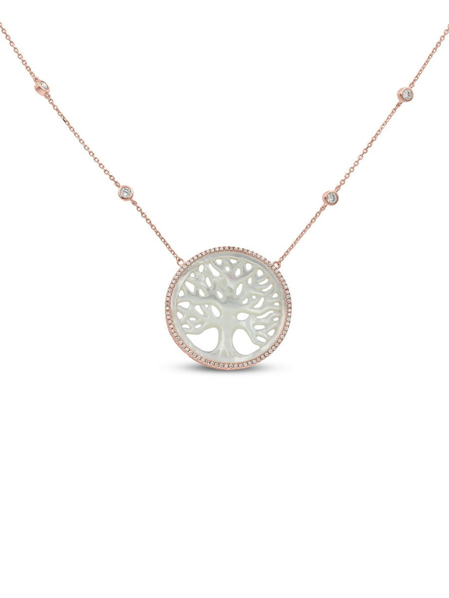 925 Sterling Silver Mother of Pearl Life Tree Necklaces