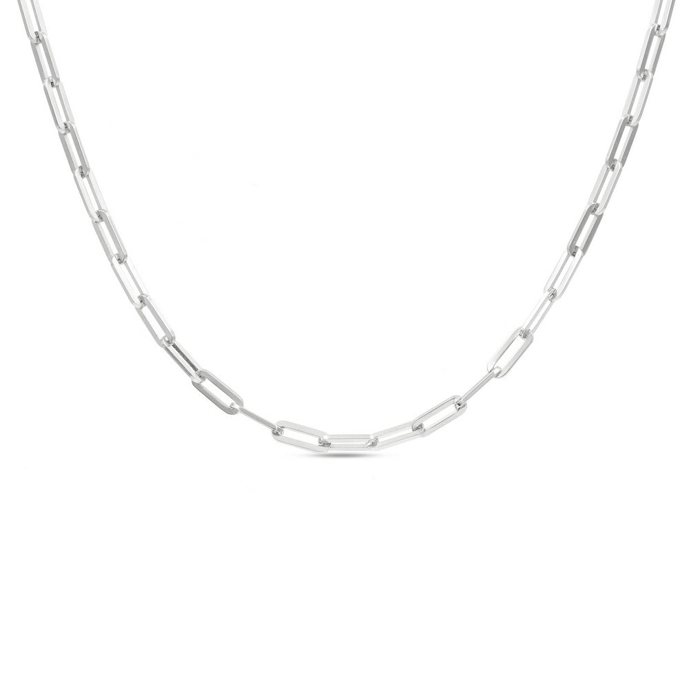 925 Silver Paper Clip Link Chain-Small