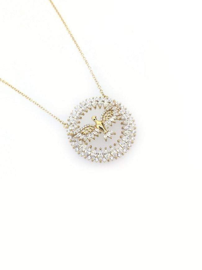 925 Sterling Silver Bird CZ Necklaces