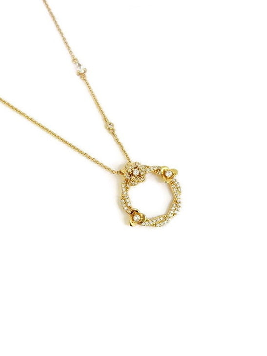 925 Sterling Silver CZ Flower Necklace