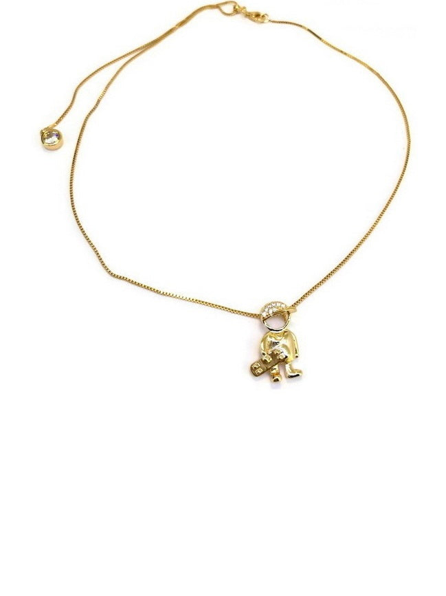 925 Sterling Silver CZ Boy Necklace