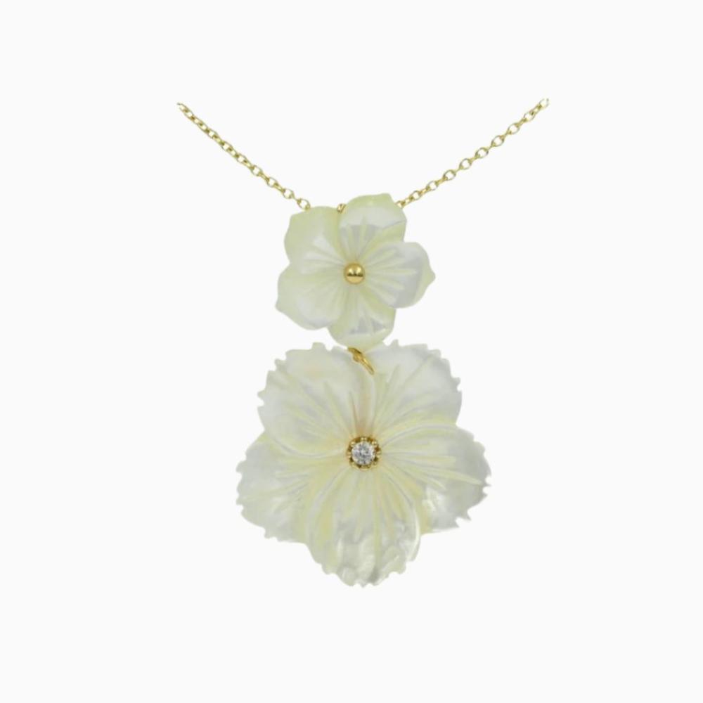 925 Sterling Silver Flower MOP Necklace