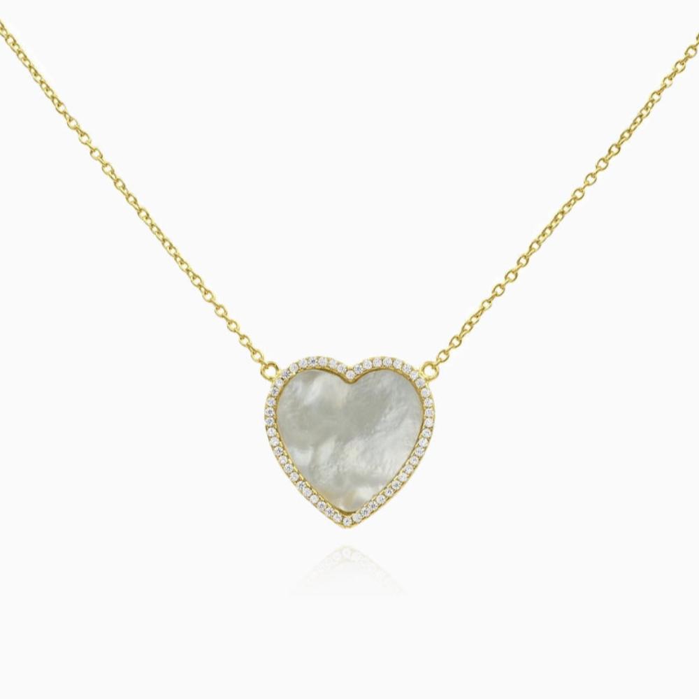 925 Sterling Silver MOP Heart Necklaces