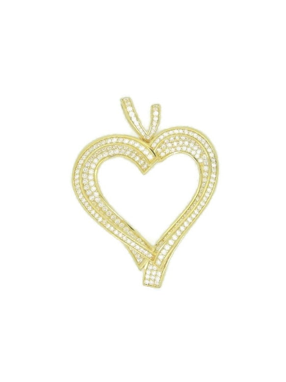 925 Sterling Silver CZ Heart Shape Pendant