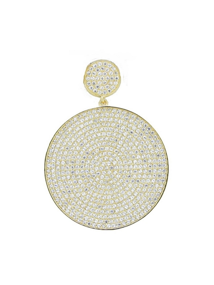 925 Sterling Silver CZ Pave Circle Pendant