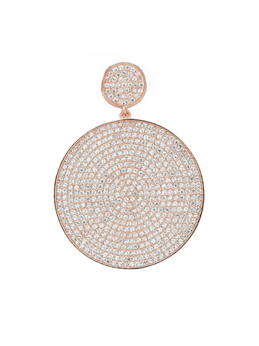 925 Sterling Silver CZ Pave Circle Pendant