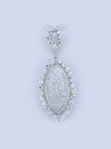 925 Sterling Silver CZ Pave Pendant