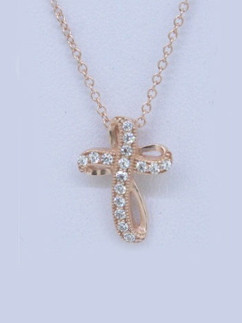 925 Sterling Silver CZ Cross Necklace