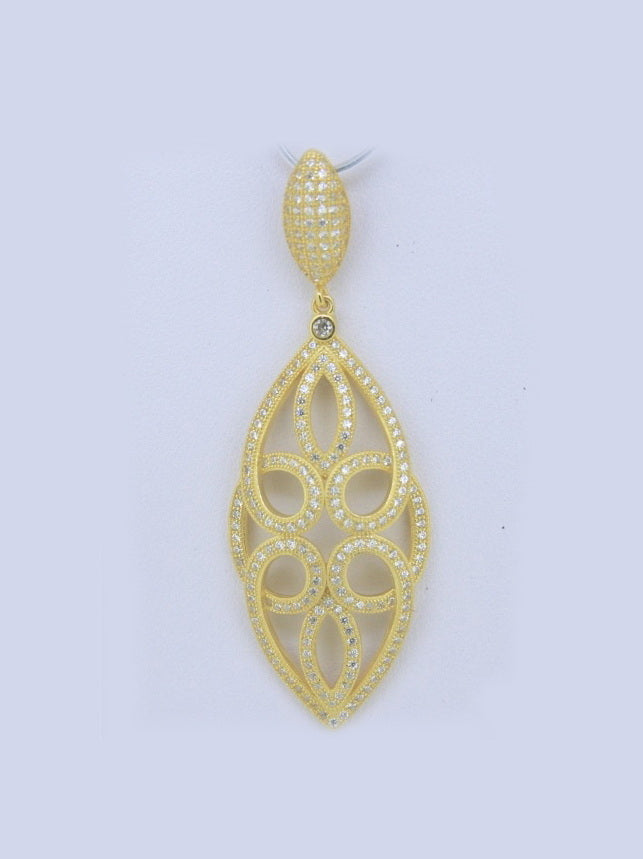 925 Sterling Silver CZ Pave Pendant