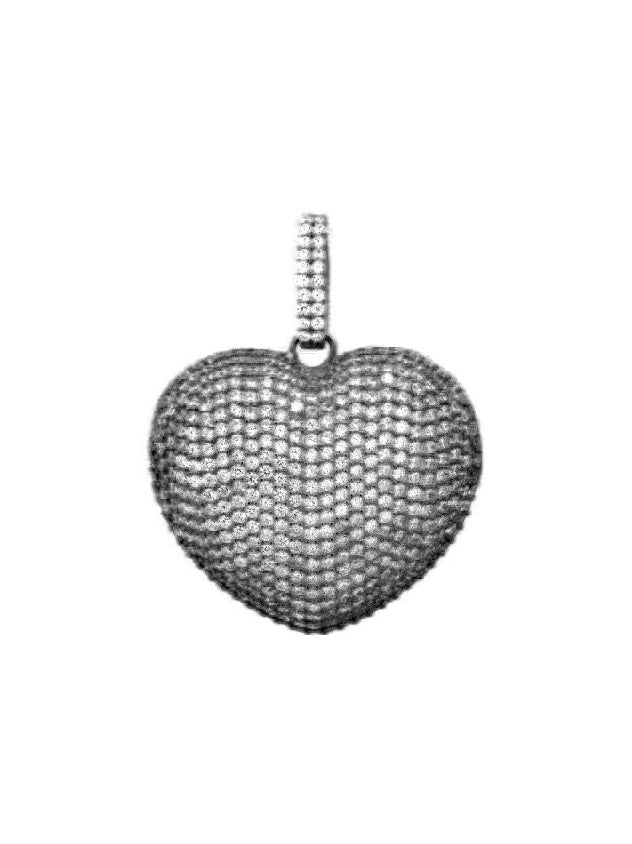 925 Sterling Silver CZ Heart Pendant