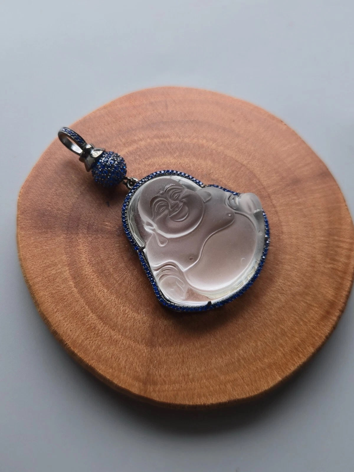 925 Sterling Silver Buddha CZ Large Pendant