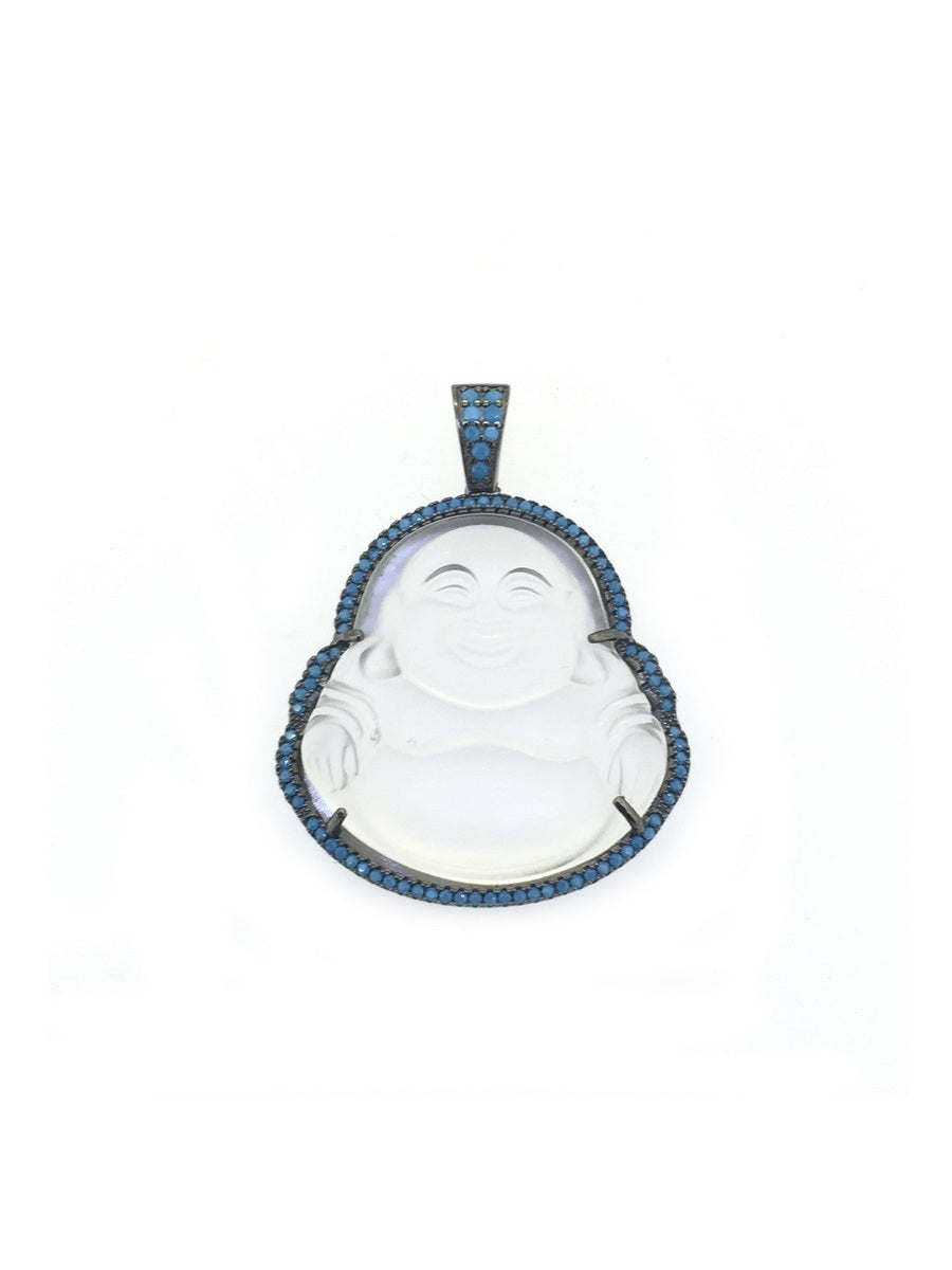 925 Sterling Silver Buddha CZ Medium Pendant