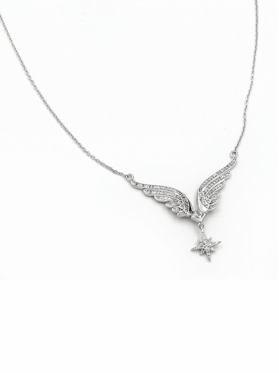 925 Sterling Silver Wing Necklace