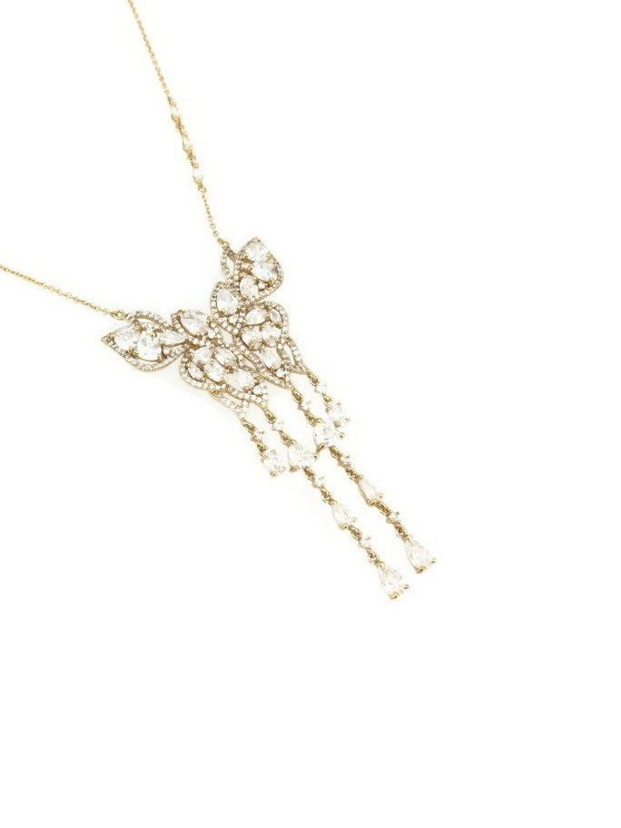 925 Sterling Silver CZ Butterfly Necklace