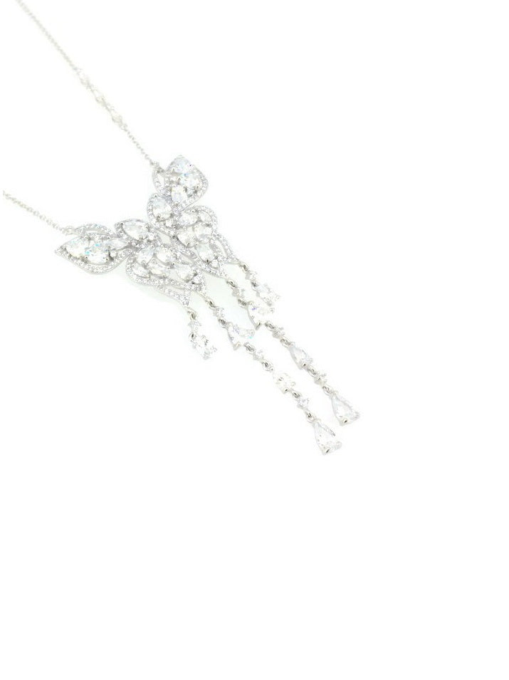 925 Sterling Silver CZ Butterfly Necklace