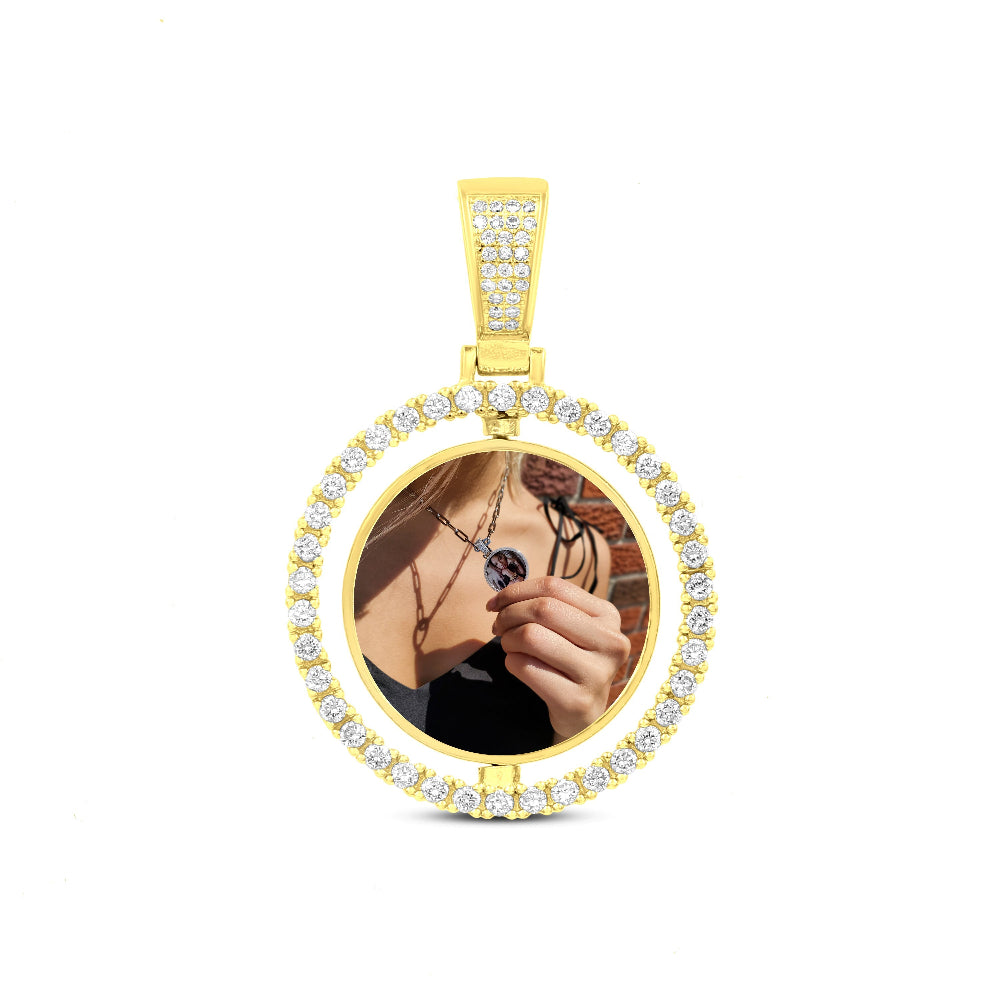 925 Sterling Silver Customize Memory Pendant+Free Chain