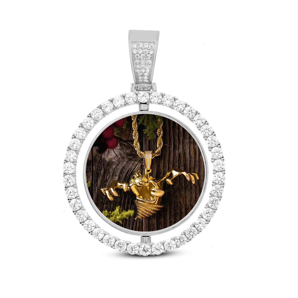 925 Sterling Silver Customize Memory Pendant+Free Chain