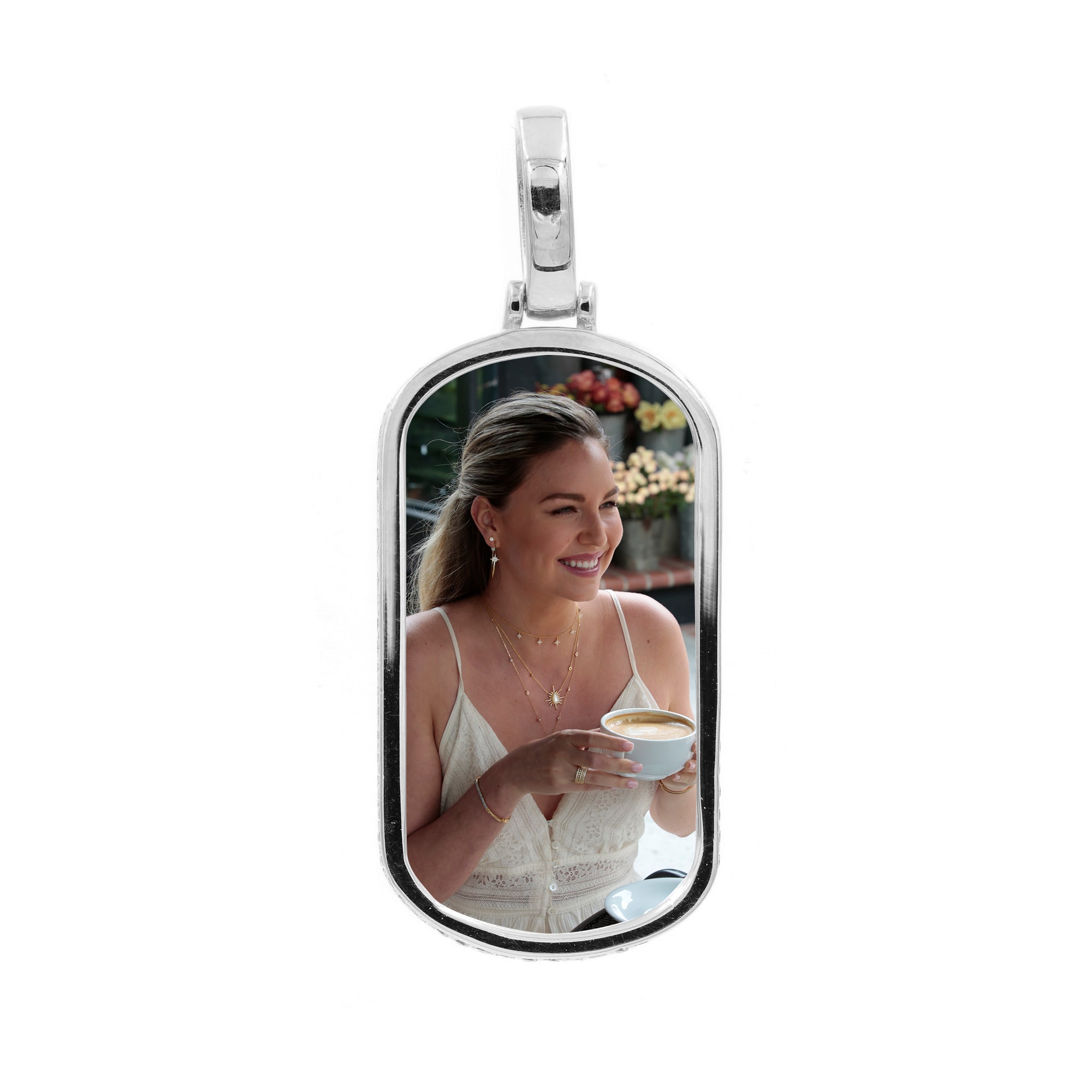 925 Sterling Silver Customize Memory Pendant Free 925 Chain /Photo Pendant