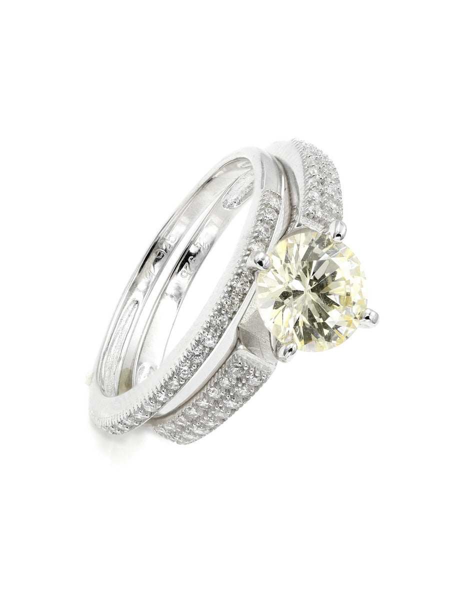 925 Silver Round Shape CZ Wedding Ring