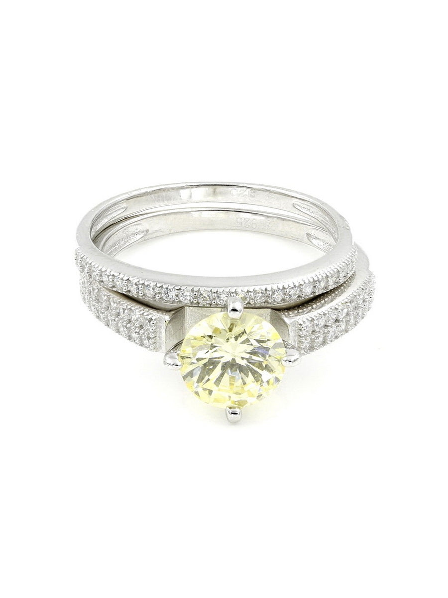 925 Silver Round Shape CZ Wedding Ring