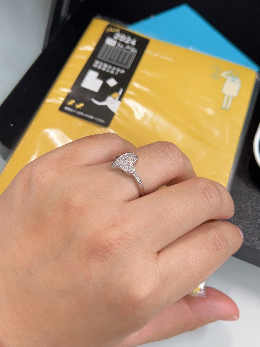 925 Silver Cubic Zirconia Heart CZ Ring