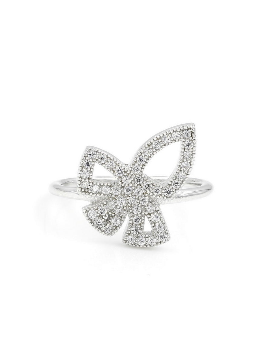 925 Silver Cubic Zirconia Bow Ring