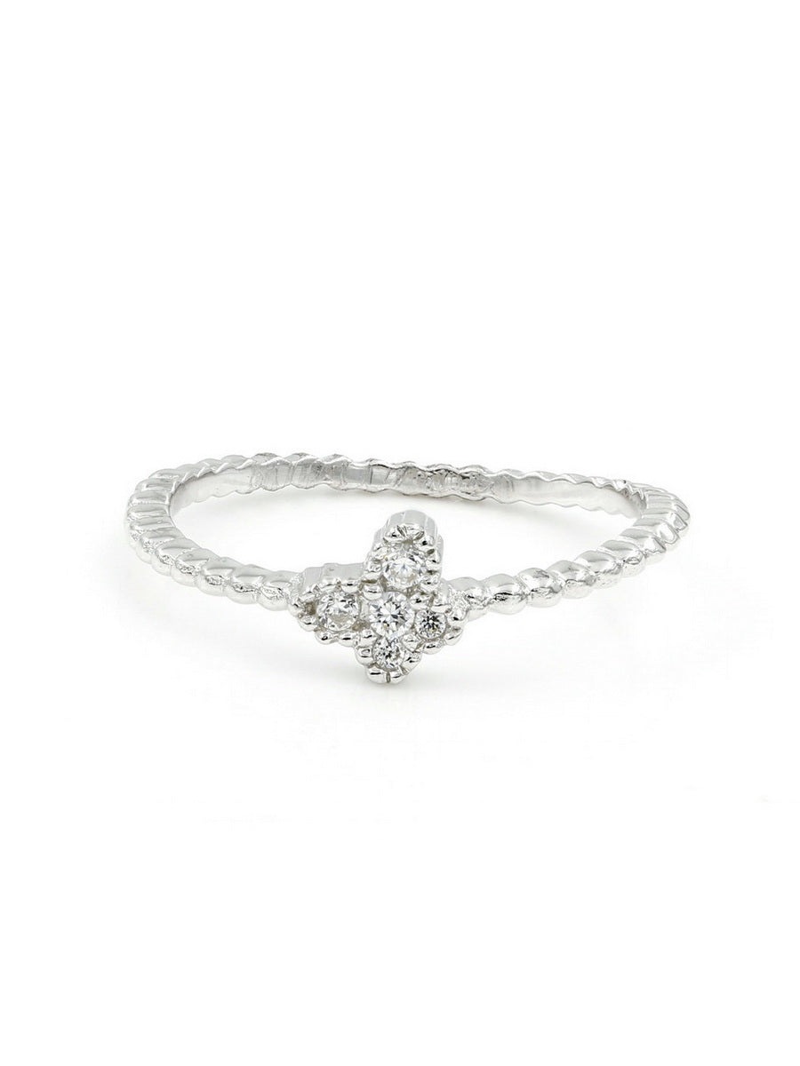925 Silver Cubic Zirconia Butterfly Ring