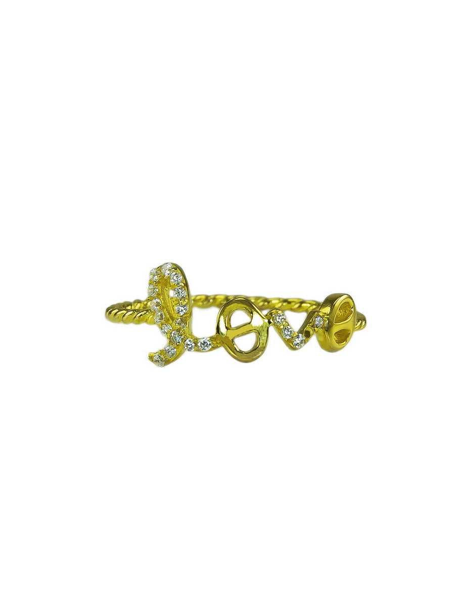925 Silver Cubic Zirconia "LOVE" Ring