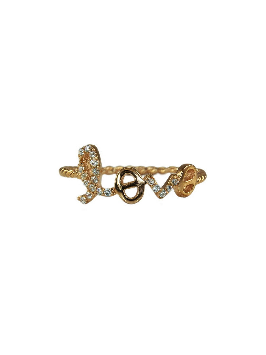 925 Silver Cubic Zirconia "LOVE" Ring